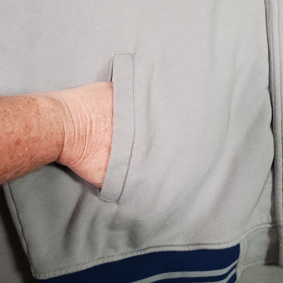 Disney Parks Varsity Jacket Mens XL Gray Blue Mickey Mouse Embroidered Letterman - Picture 7 of 11